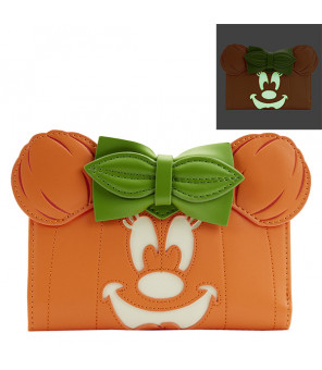 DISNEY - Loungefly Portefeuille Glow Face Pumpkin Minnie