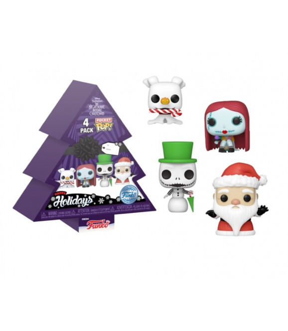 DISNEY - Funko Pop NBX Nightmare before Christmas Pocket Pop Holiday Tree Holiday Box 4Pcs