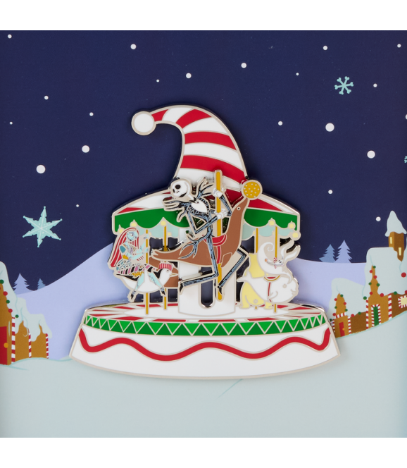 DISNEY - Loungefly Collector Box Pins Nightmare before Christmas NBX Christmas Town Carousel Sliding