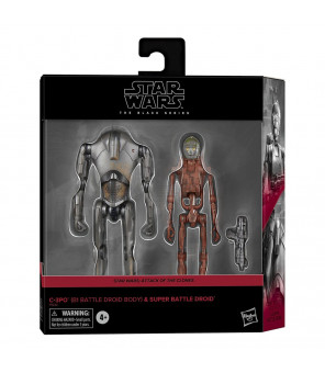 STAR WARS - Episode II Black Series pack 2 figurines C-3PO (B1 Battle Droid Body) & Super Battle Droid 15 cm