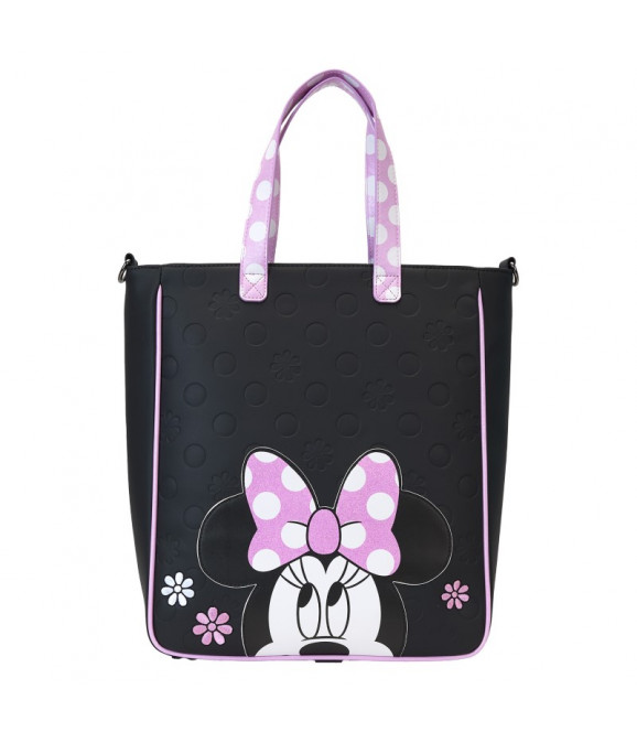DISNEY - Loungefly Grand Sac A Main Tote Bag Minnie Floral Rock The Dots