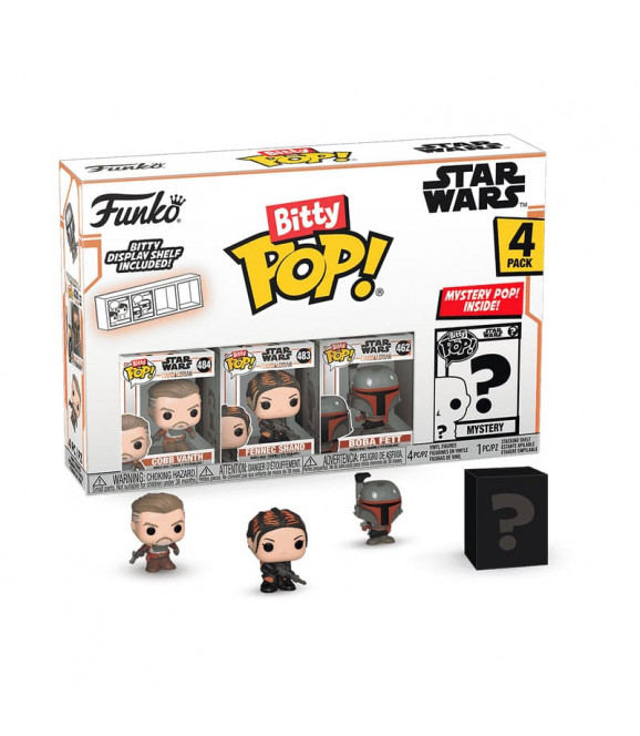 STAR WARS - Funko Pop Mandalorian pack 4 figurines Bitty POP! Vinyl Marshal 2,5 cm STAR WARS - Funko Pop Mandalorian pack 4 figurines Bitty POP! Vinyl Marshal 2,5 cm