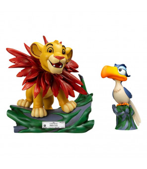 DISNEY - Pack 2 statuettes Master Craft Le Roi lion Little Simba & Zazu 31 cm