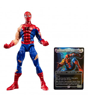 MARVEL - Legends Magic: The Gathering figurine Battle-Damaged Spider-Man (avec carte premium exclusive) 15 cm